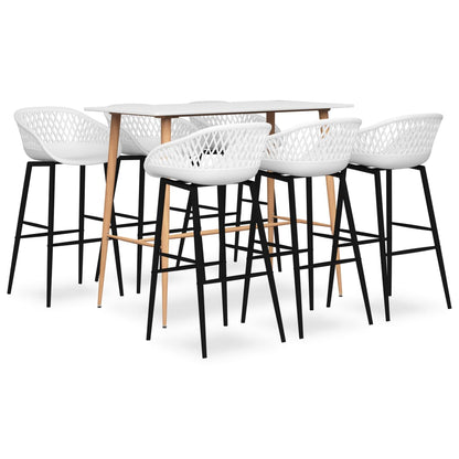 Mesa Alta Y Taburetes De Bar De 7 Piezas