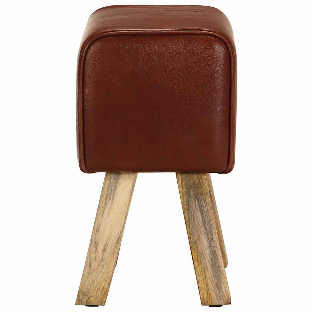 Banco Potro Gimnasio Cuero Auténtico Madera Mango