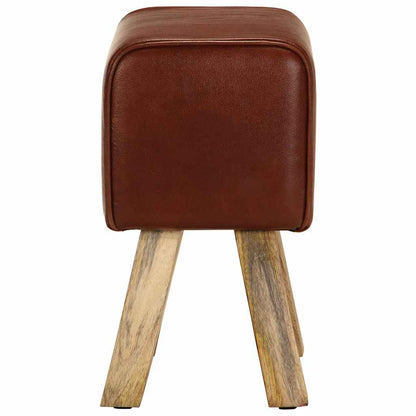 Banco Potro Gimnasio Cuero Auténtico Madera Mango