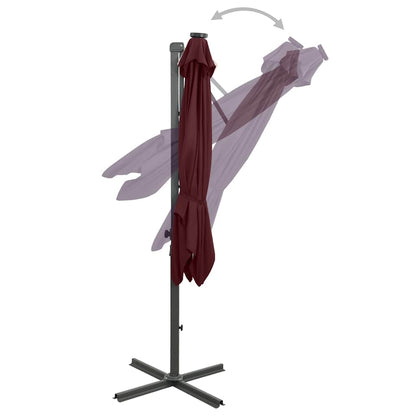 Sombrilla Jardín Voladiza Palo Y Luces Led