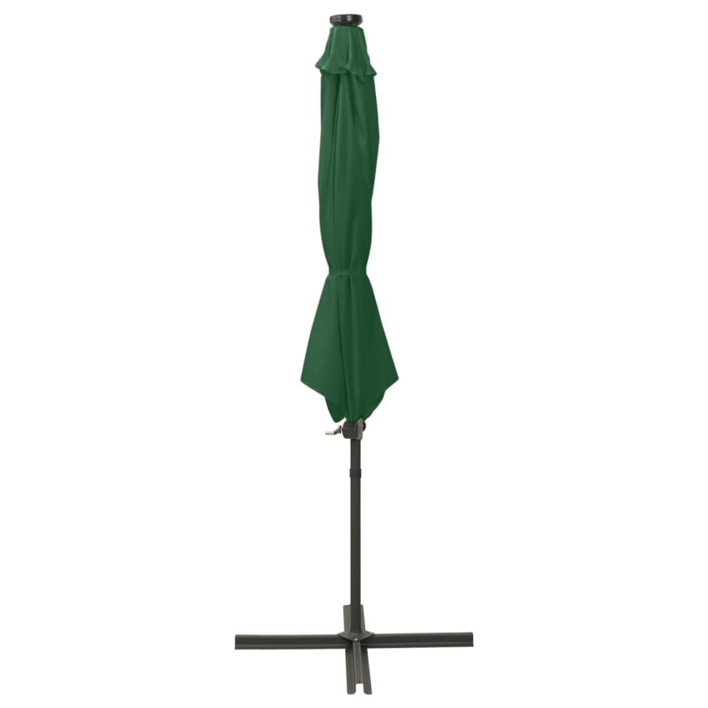 Sombrilla De Jardín Voladiza Con Palo Y Luces Led 300 Cm