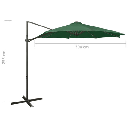Sombrilla De Jardín Voladiza Con Palo Y Luces Led 300 Cm