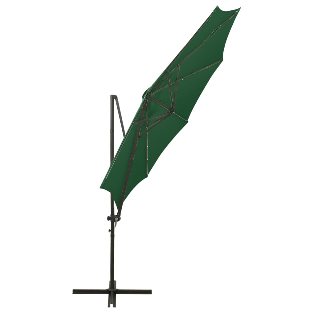 Sombrilla De Jardín Voladiza Con Palo Y Luces Led 300 Cm