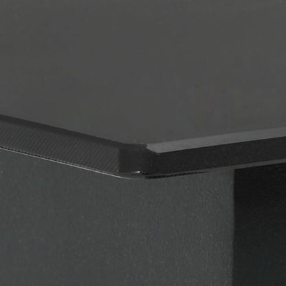 Mesa De Comedor De Jardín Acero Y Vidrio Negro