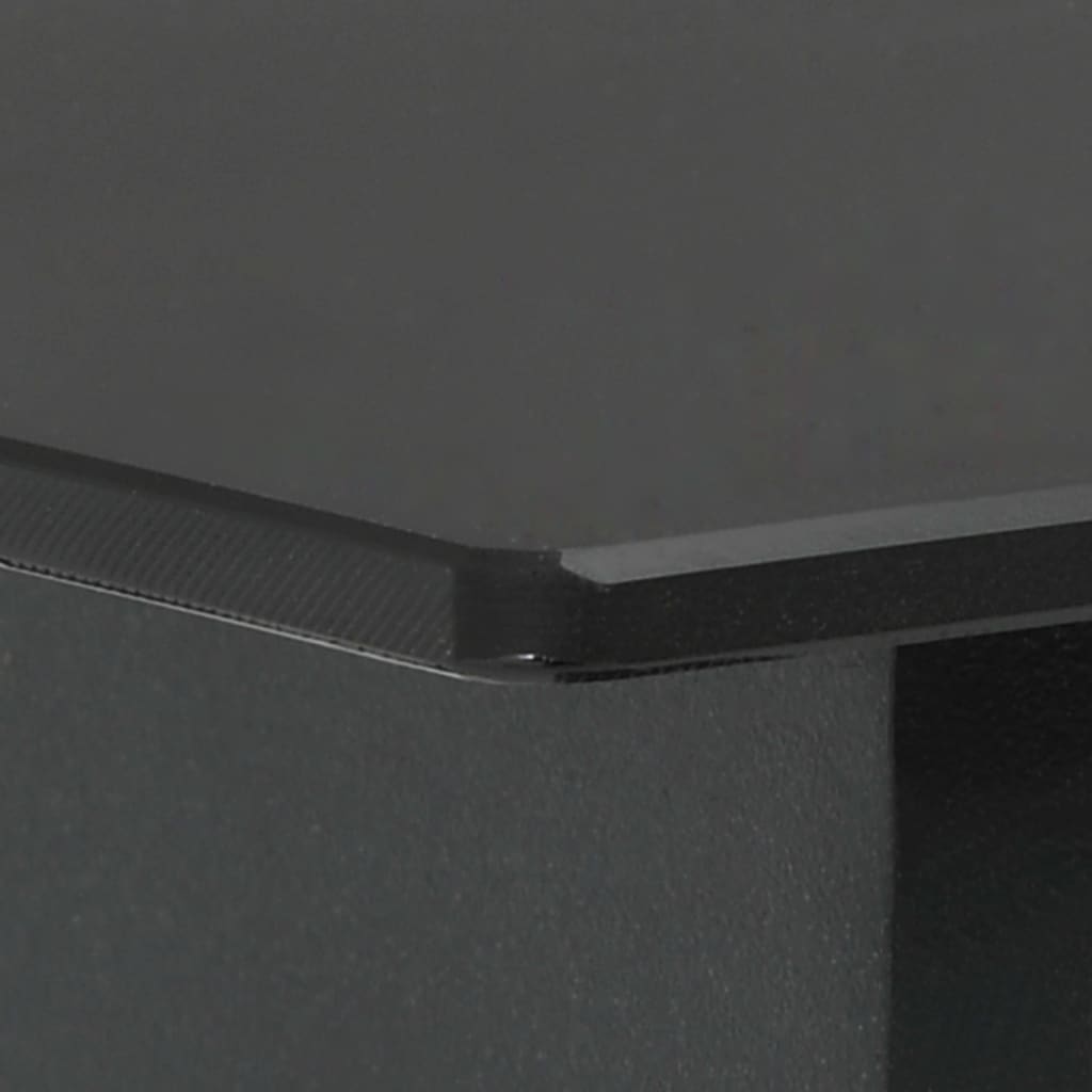 Mesa De Comedor Para Jardín Acero Y Vidrio Negro