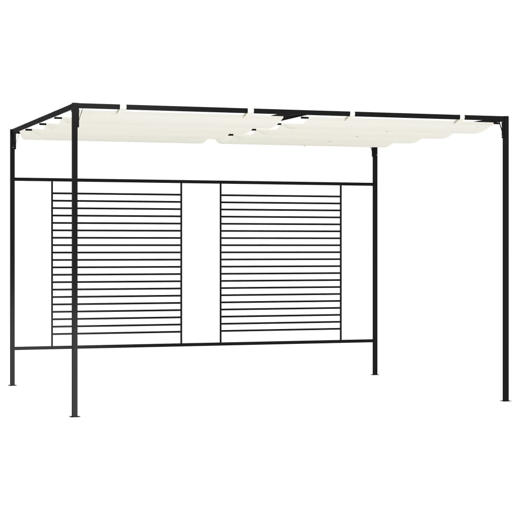 Cenador Con Techo Retráctil Gris Taupe 3X4X2,3 M 180 G/M²