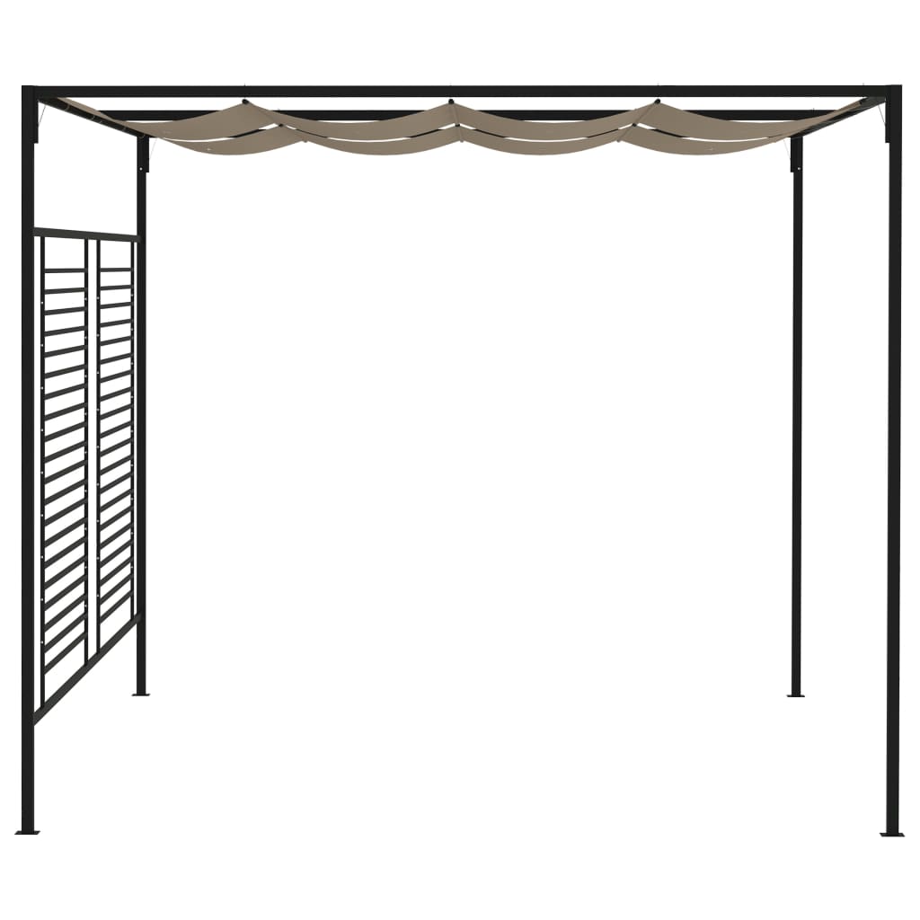Cenador Con Techo Retráctil Gris Taupe 3X4X2,3 M 180 G/M²