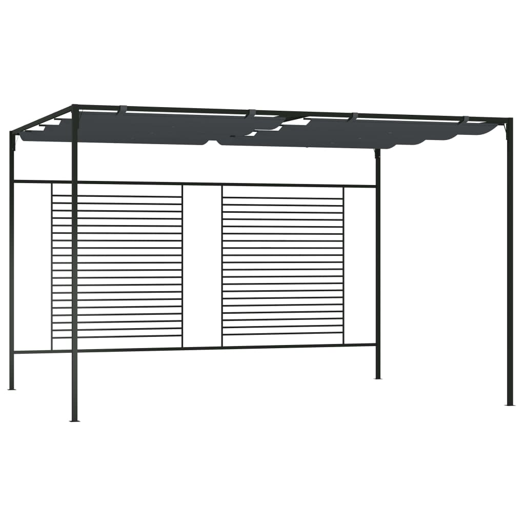 Cenador Con Techo Retráctil Gris Taupe 3X4X2,3 M 180 G/M²