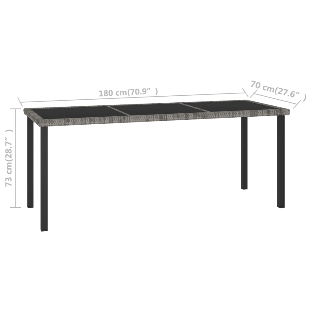 Mesa De Comedor Para Jardín Ratán Sintético