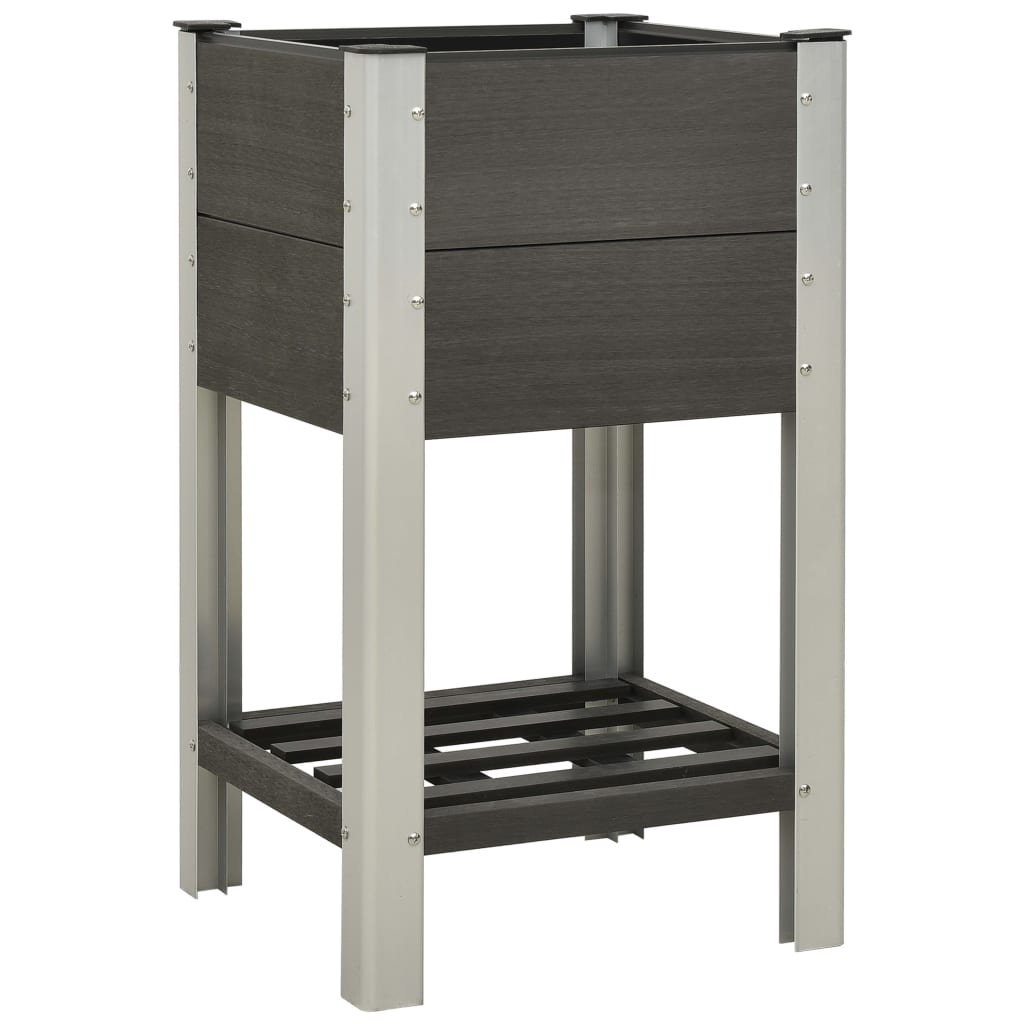 Mesa De Cultivo Para Jardín Con Estante Wpc Gris