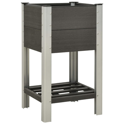 Mesa De Cultivo Para Jardín Con Estante Wpc Gris