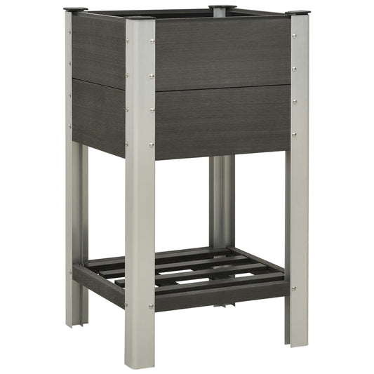 Mesa De Cultivo Para Jardín Con Estante Wpc Gris