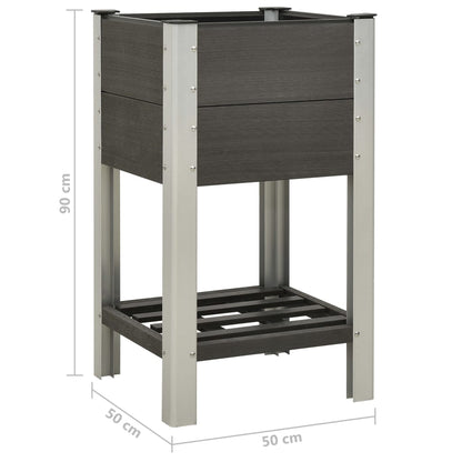Mesa De Cultivo Para Jardín Con Estante Wpc Gris