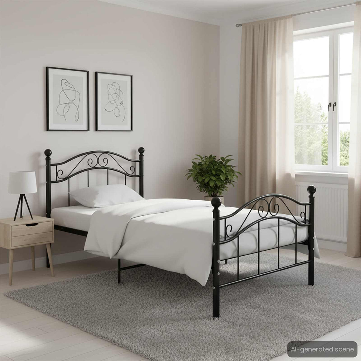 Estructura De Cama Sin Colchón Metal