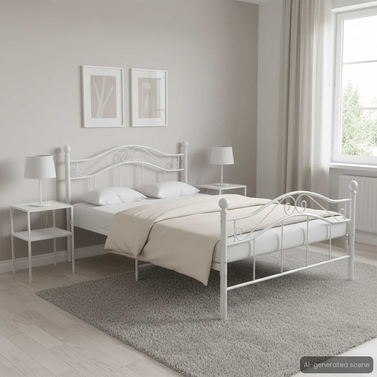 Estructura De Cama Sin Colchón Metal