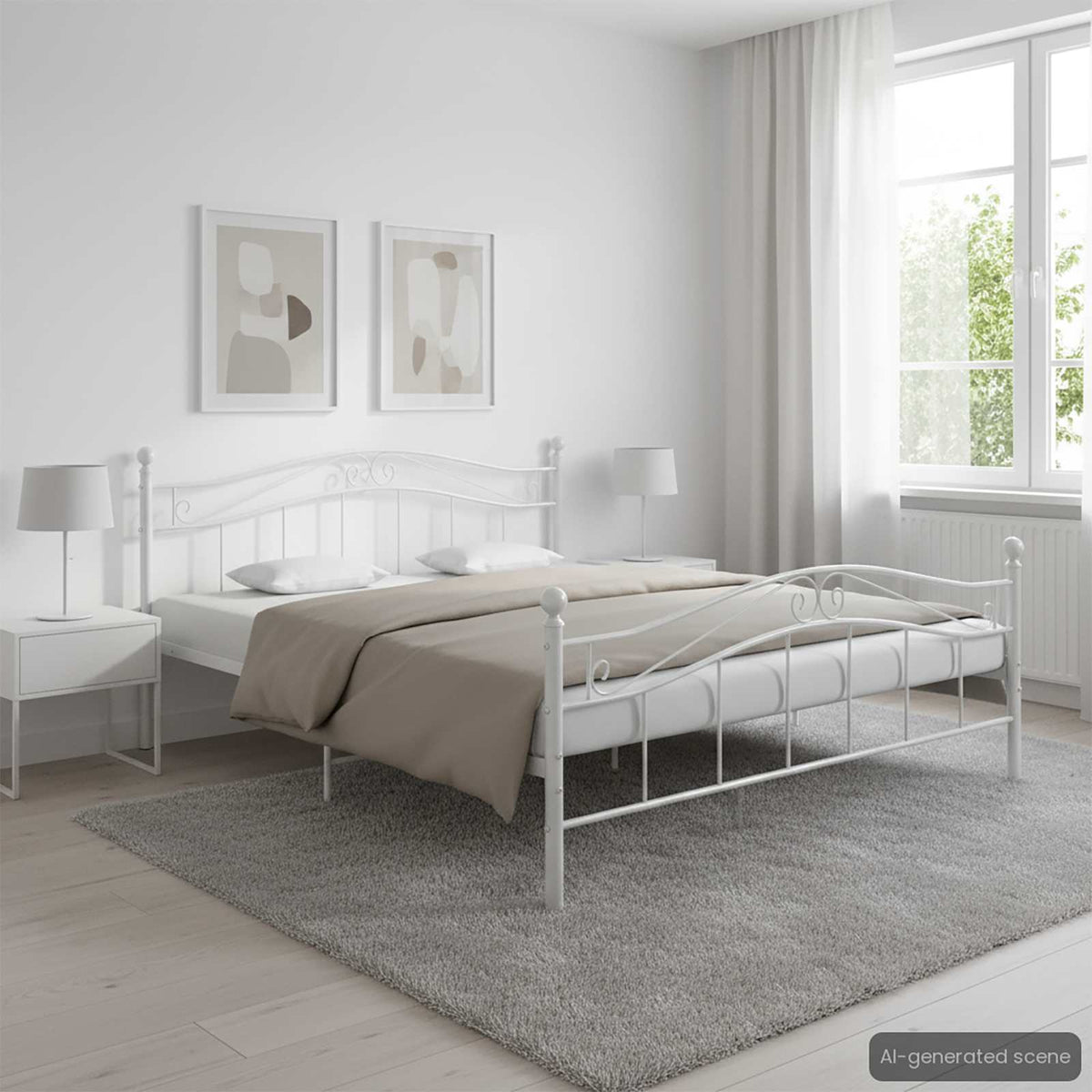 Estructura De Cama Sin Colchón Metal