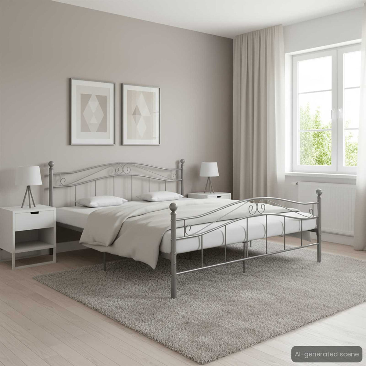 Estructura De Cama Sin Colchón Metal