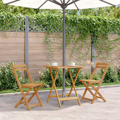 Mesa De Jardín Plegable Madera Maciza De Acacia 90X90X75 Cm
