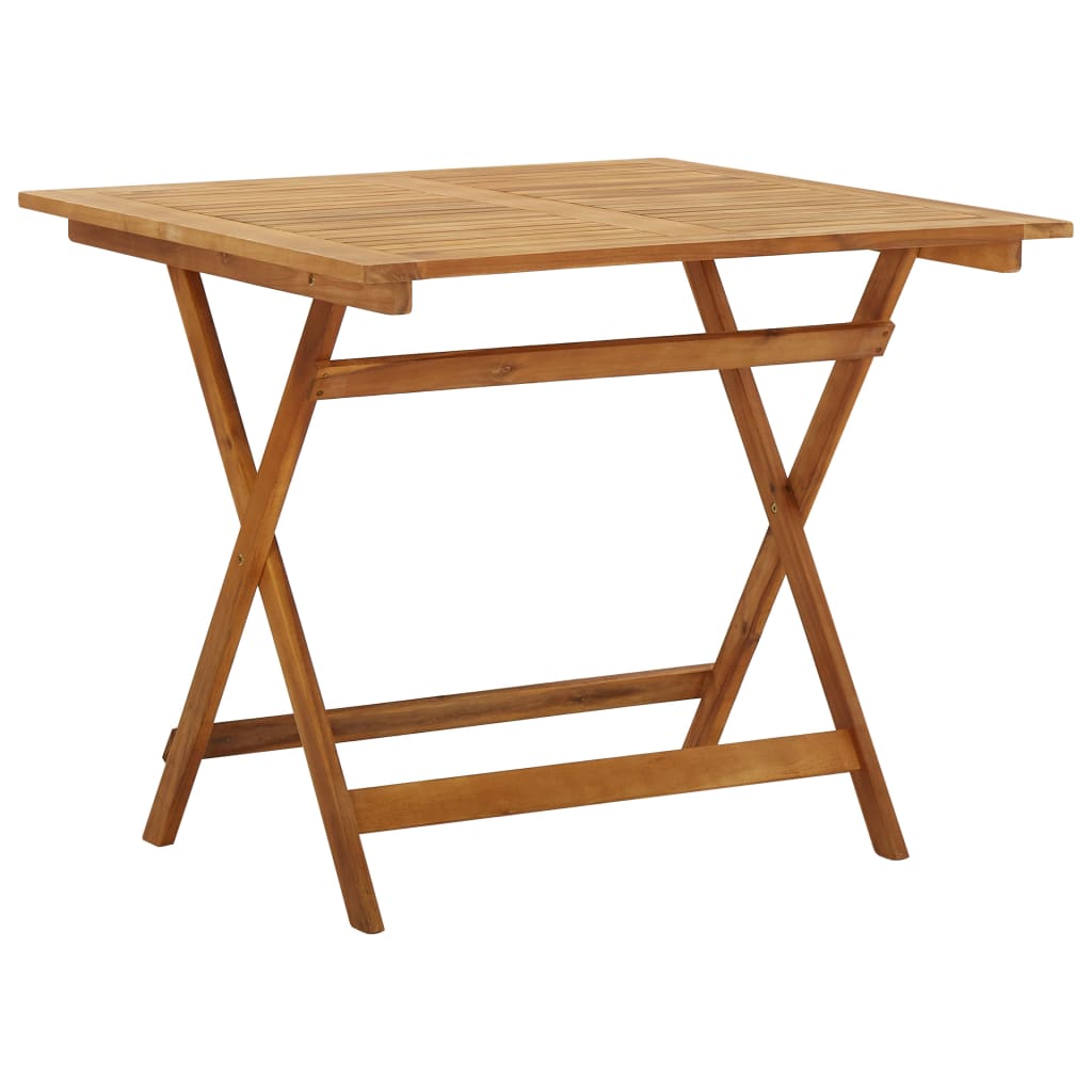 Mesa Plegable De Jardín De Madera Maciza De Acacia 90X90X75 Cm