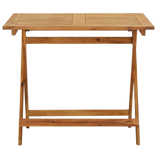 Mesa Plegable De Jardín De Madera Maciza De Acacia 90X90X75 Cm