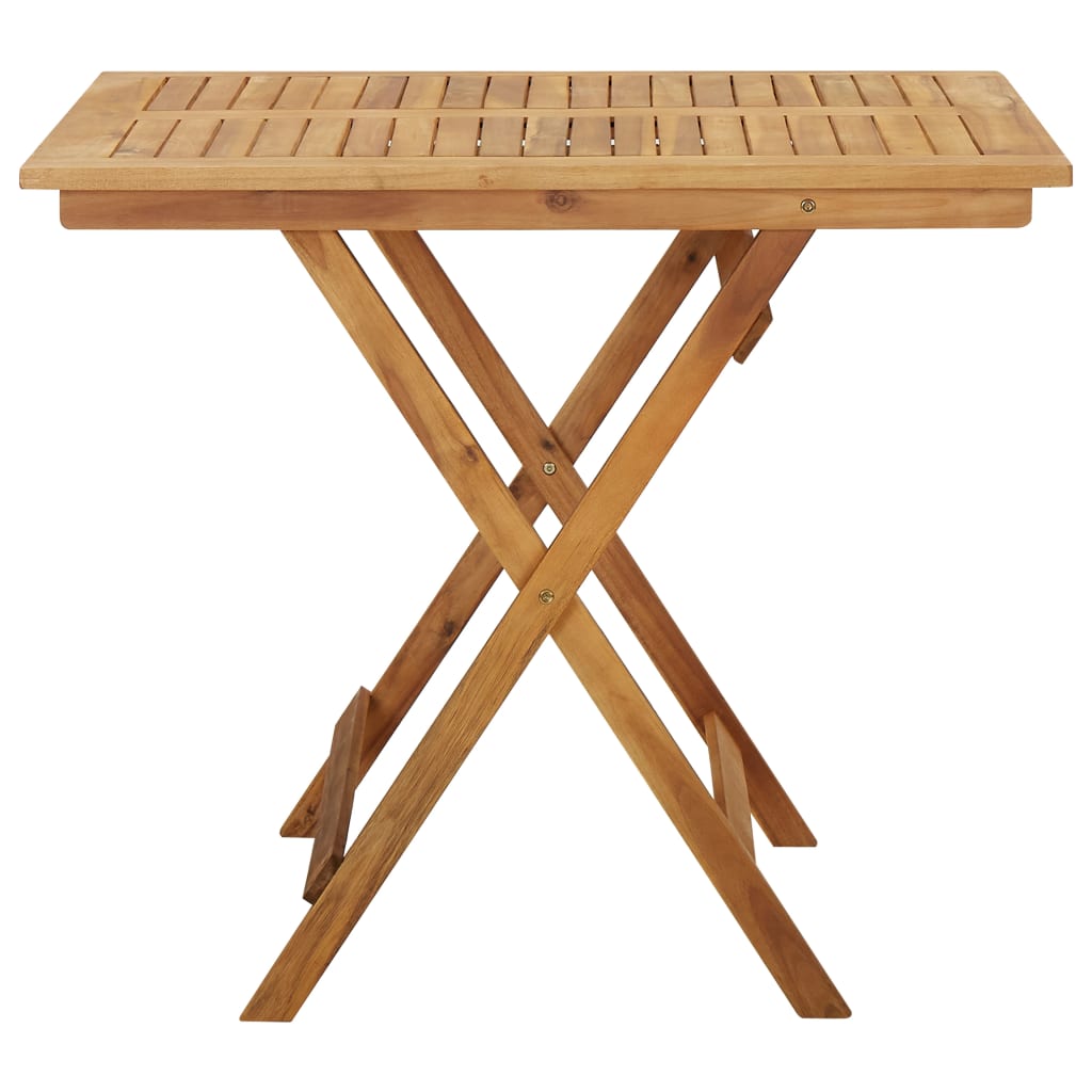 Mesa Plegable De Jardín De Madera Maciza De Acacia 90X90X75 Cm