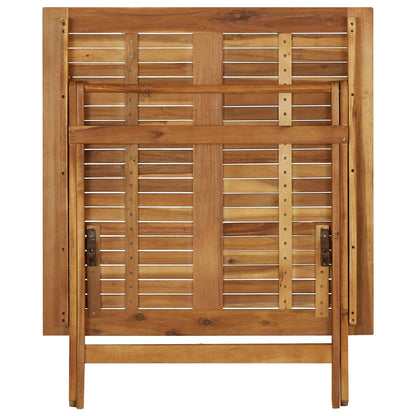 Mesa Plegable De Jardín De Madera Maciza De Acacia 90X90X75 Cm