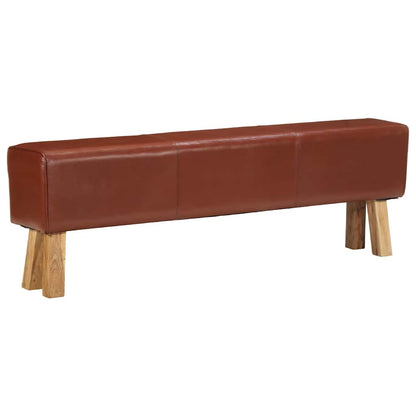 Banco Potro Gimnasio Cuero Auténtico Madera Mango