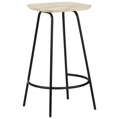 Taburetes De Cocina 2 Unidades Madera Maciza De Mango