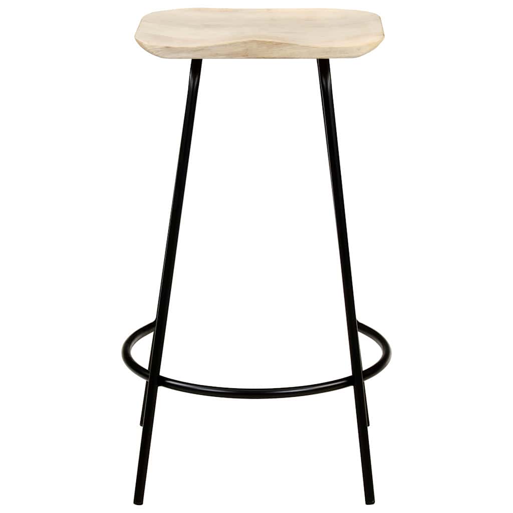 Taburetes De Cocina 2 Unidades Madera Maciza De Mango