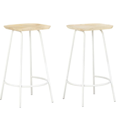 Taburetes De Cocina 2 Unidades Madera Maciza De Mango