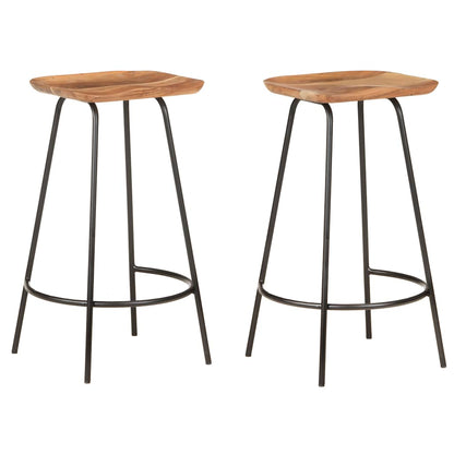 Taburetes De Cocina 4 Unidades Madera Maciza De Acacia