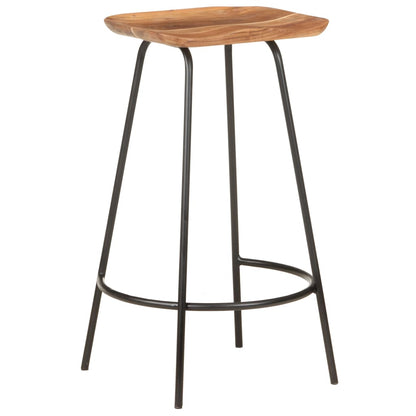 Taburetes De Cocina 4 Unidades Madera Maciza De Acacia