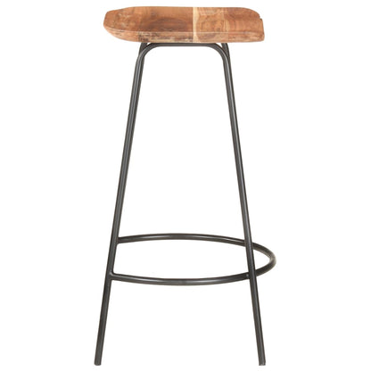 Taburetes De Cocina 4 Unidades Madera Maciza De Acacia