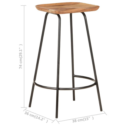 Taburetes De Cocina 4 Unidades Madera Maciza De Acacia