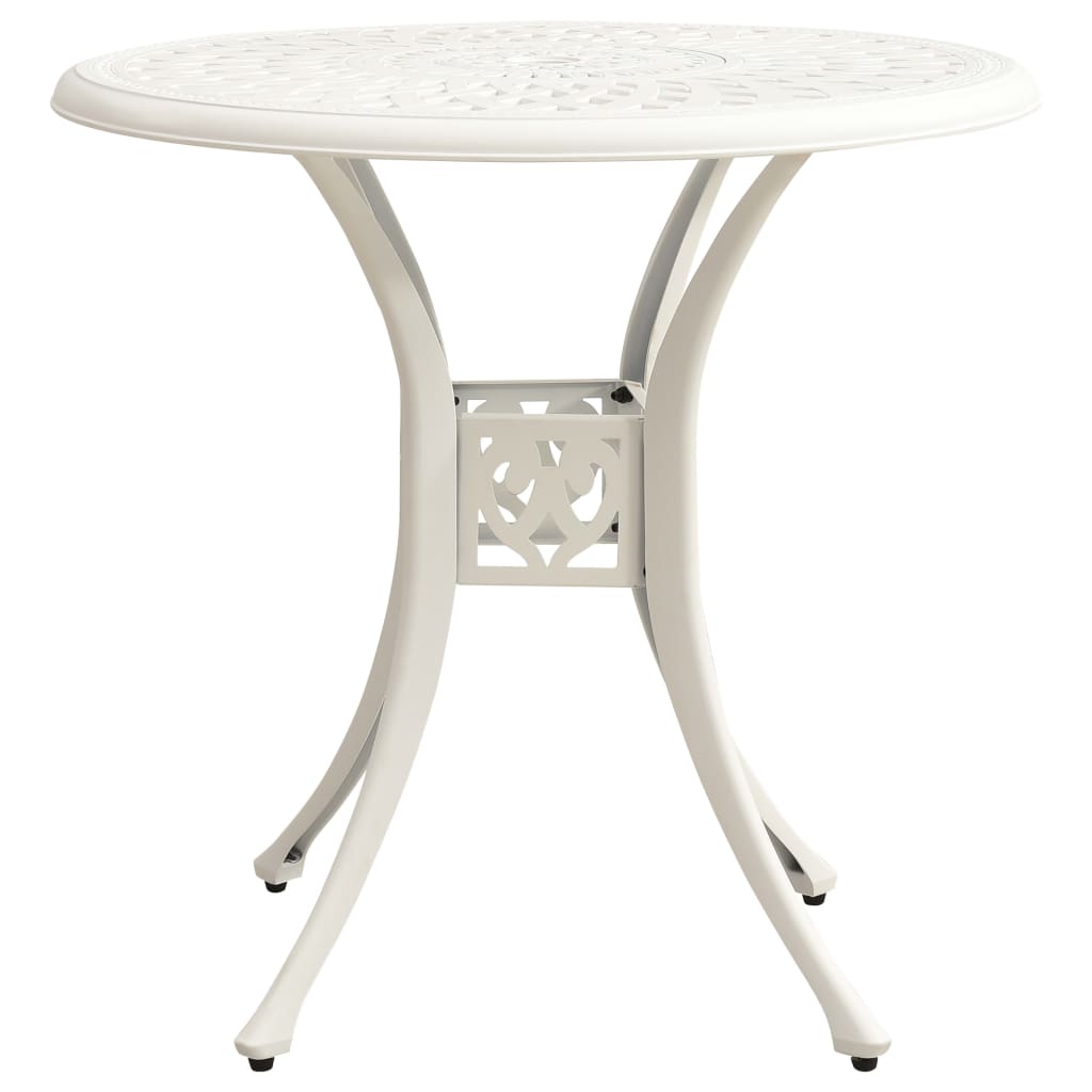 Mesa De Jardín Aluminio Fundido Blanca