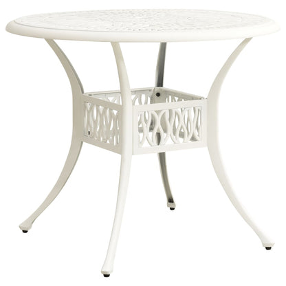 Mesa De Jardín Aluminio Fundido Blanca