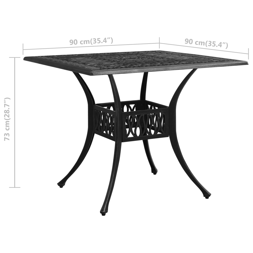 Mesa De Jardín Aluminio Fundido 90X90X73 Cm