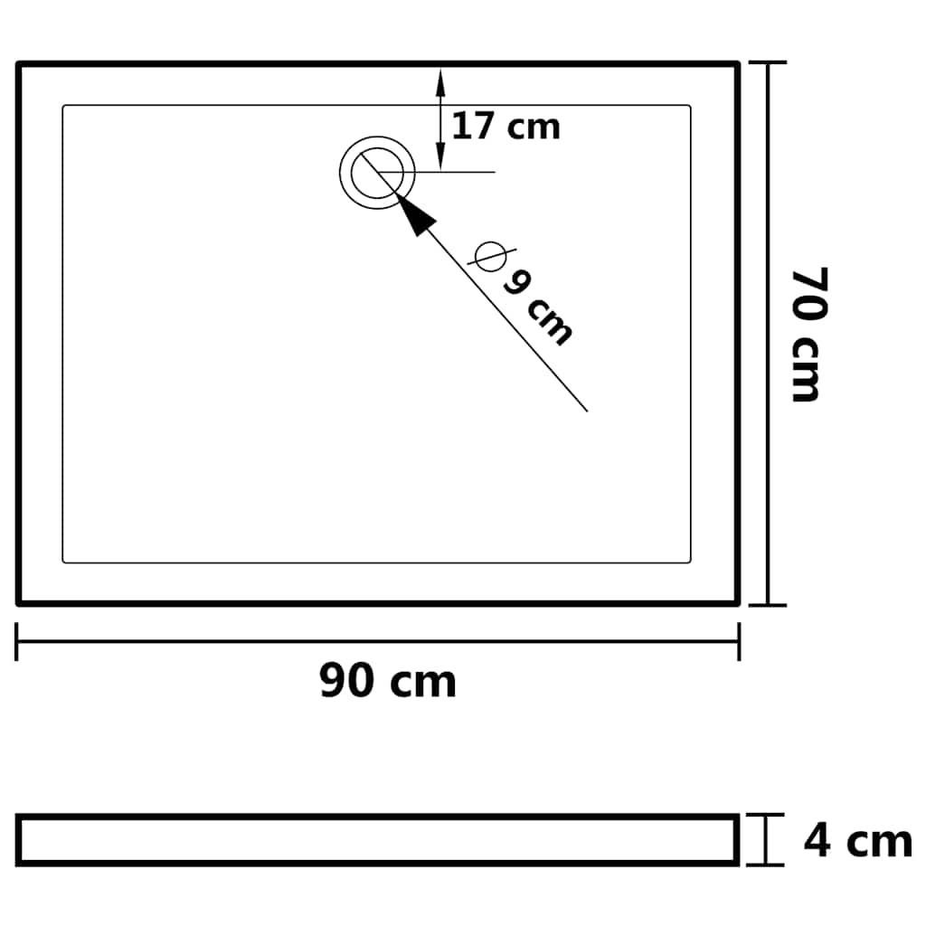 Plato De Ducha Rectangular Abs