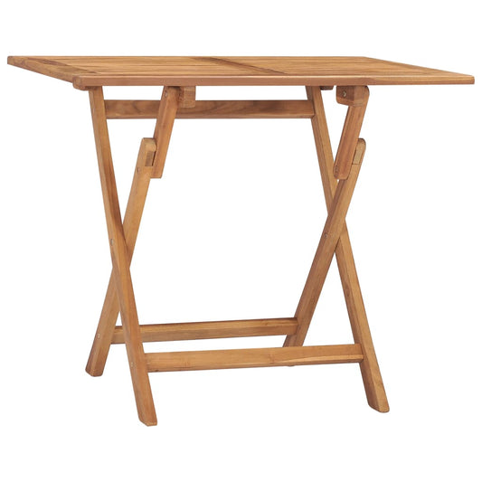 Mesa De Comedor Plegable Para Jardín Madera De Teca 90X60X75 Cm