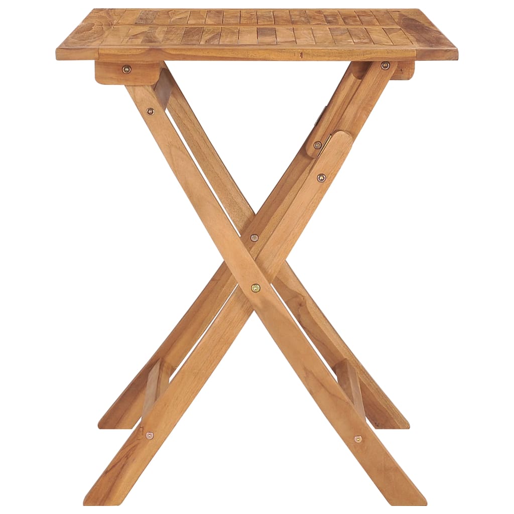 Mesa De Comedor Plegable Para Jardín Madera De Teca 90X60X75 Cm