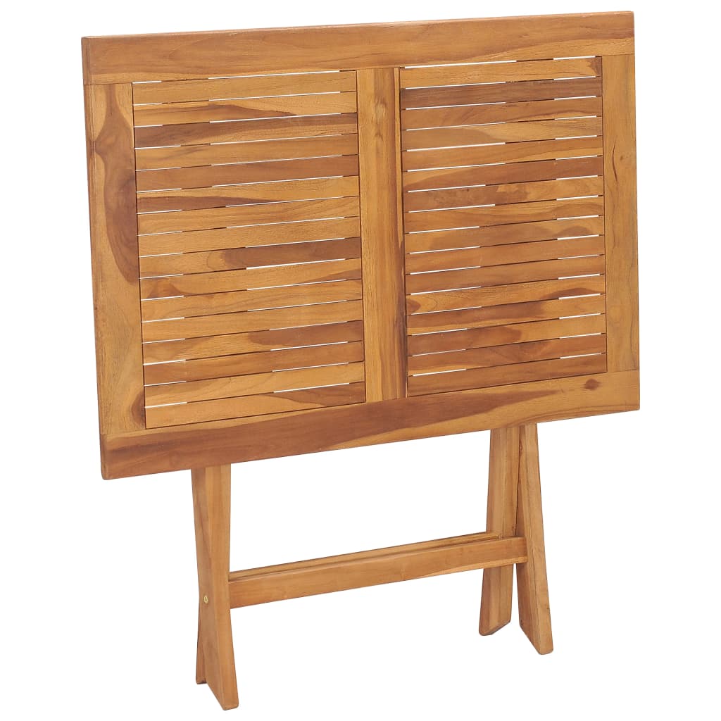 Mesa De Comedor Plegable Para Jardín Madera De Teca 90X60X75 Cm