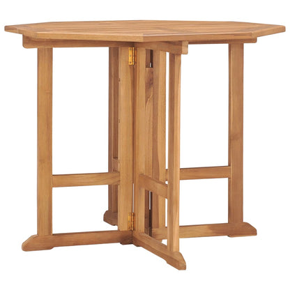 Mesa De Comedor Plegable Para Jardín Madera De Teca 90X90X75 Cm