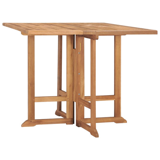 Mesa De Comedor Plegable Para Jardín Madera De Teca 90X90X75 Cm