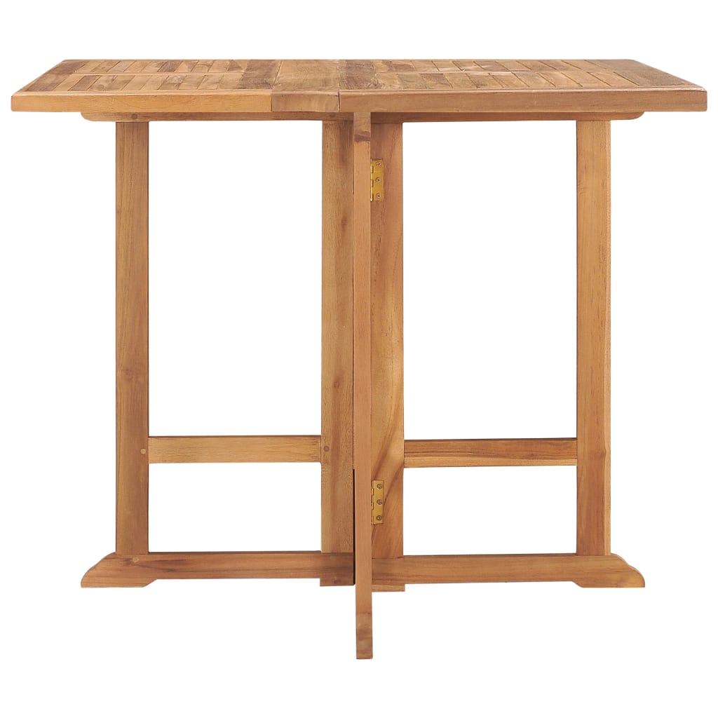 Mesa De Comedor Plegable Para Jardín Madera De Teca 90X90X75 Cm