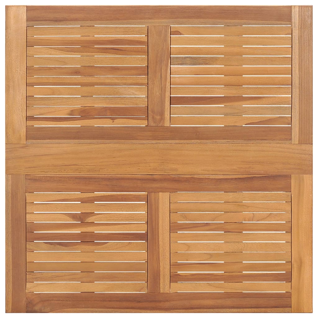 Mesa De Comedor Plegable Para Jardín Madera De Teca 90X90X75 Cm