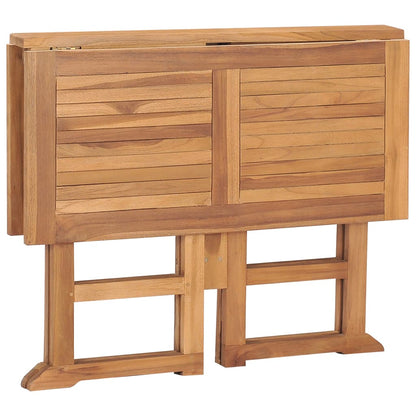 Mesa De Comedor Plegable Para Jardín Madera De Teca 90X90X75 Cm