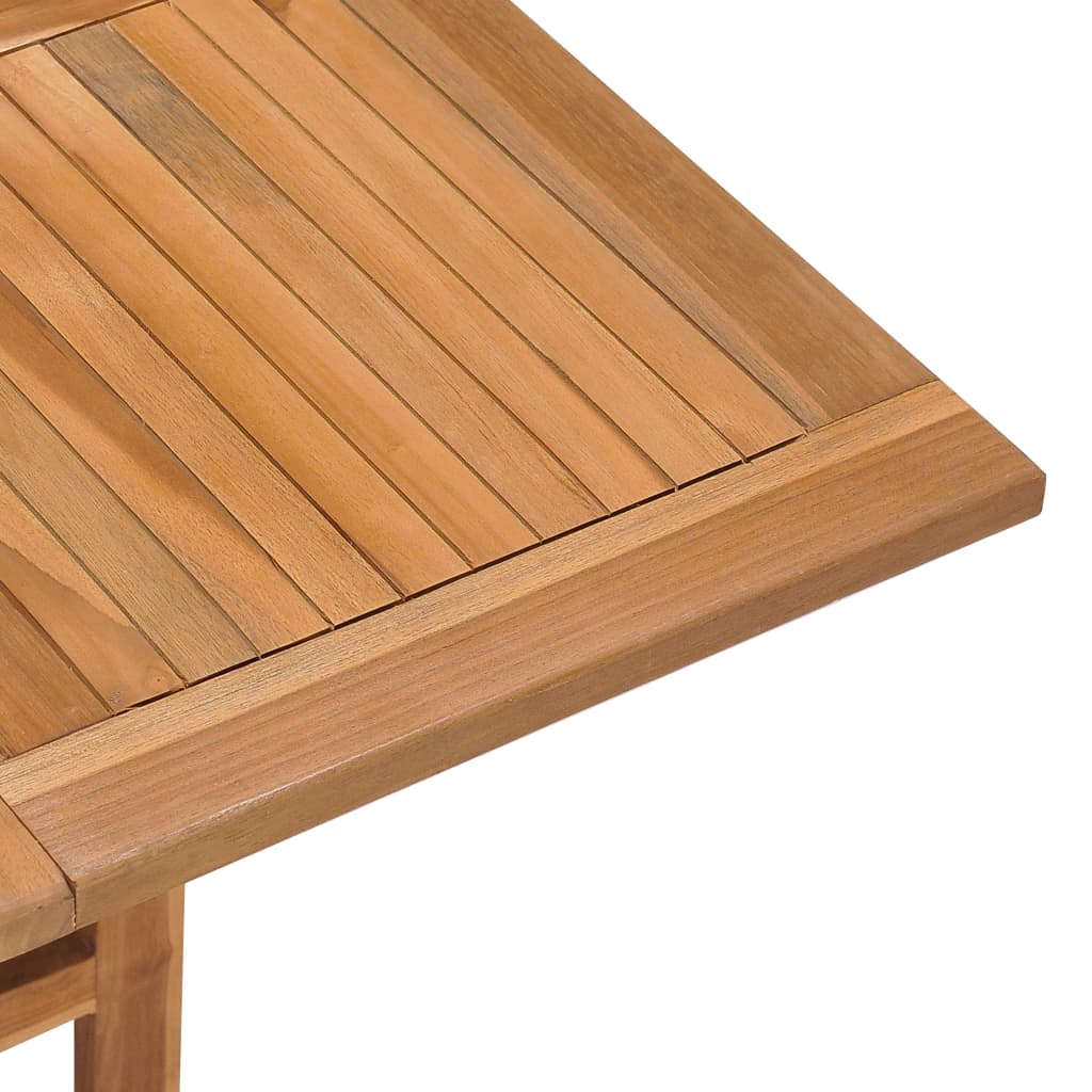 Mesa De Comedor Plegable Para Jardín Madera De Teca 90X90X75 Cm
