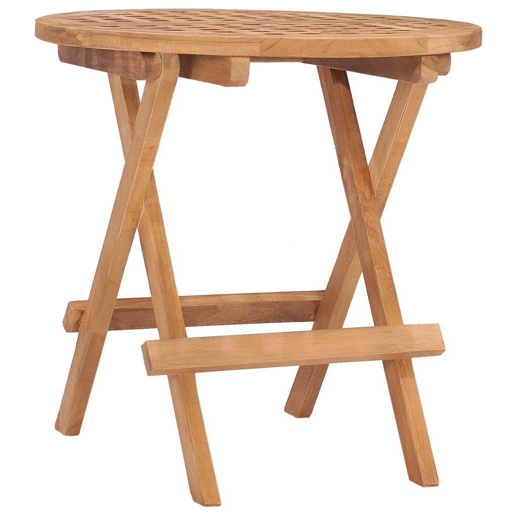 Mesa Plegable De Jardín Madera Maciza De Teca 50X50X50 Cm