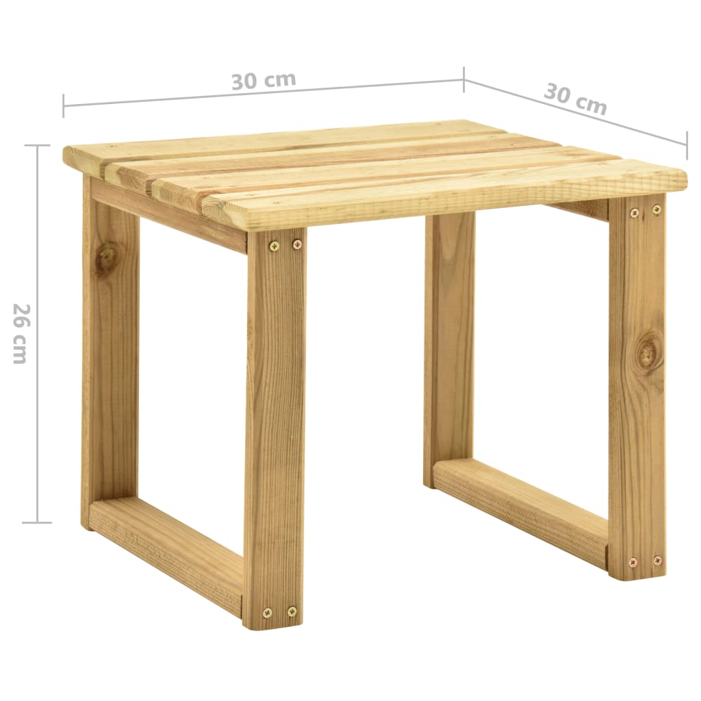 Mesa De Tumbona Madera De Pino Impregnada 30X30X26 Cm
