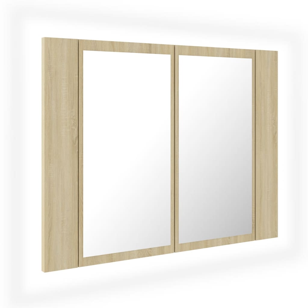 Armario Espejo De Baño Led Acrílico 60X12X45 Cm